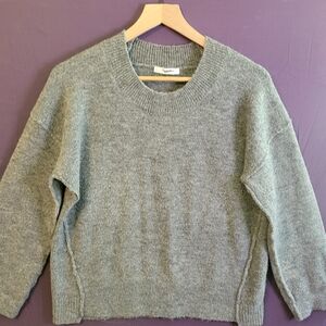 Womens Madewell Gray Crew Neck Wool Blend Sweater. Size L